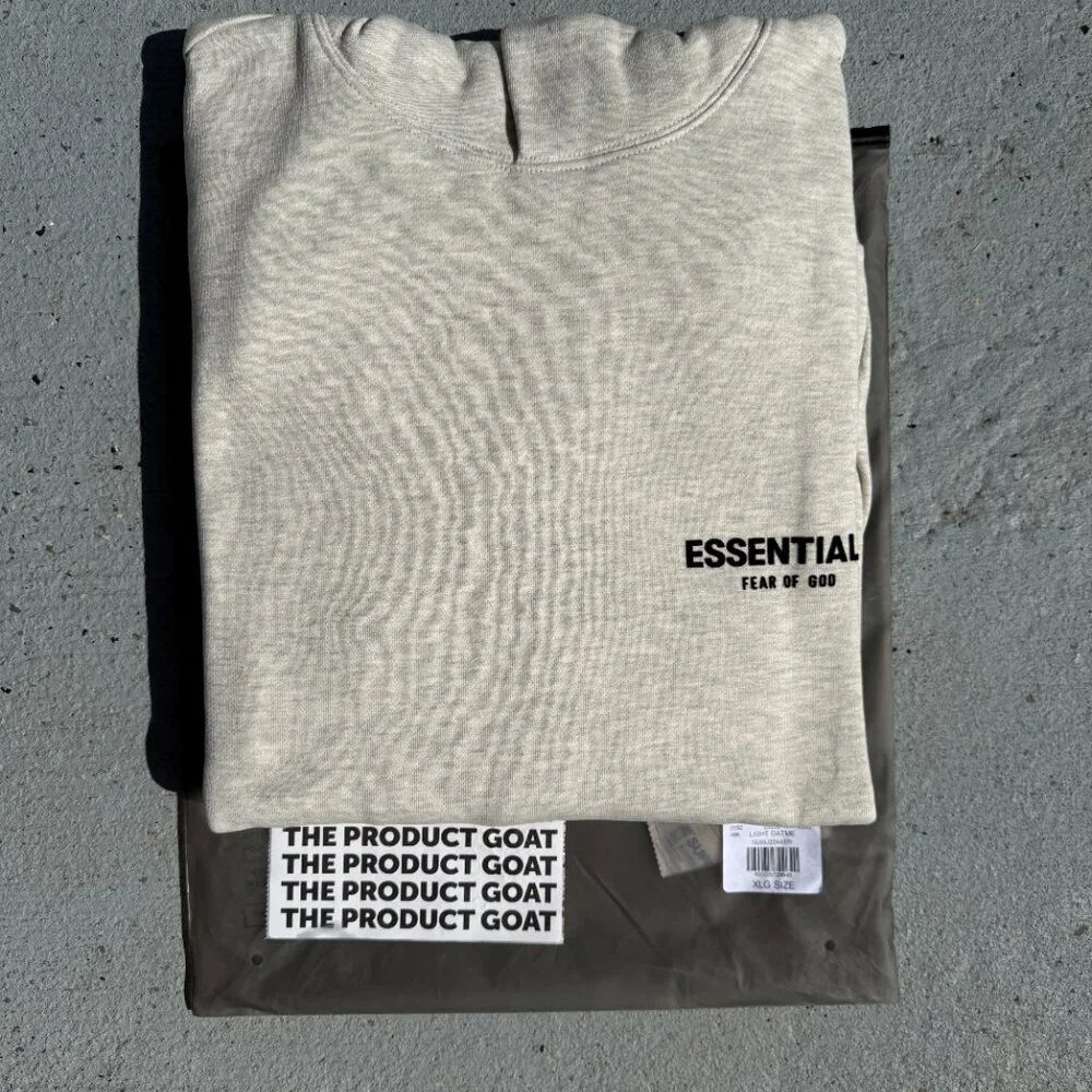 Fear of God Essentials Hoodie Grey Light Oatmeal Size XXS